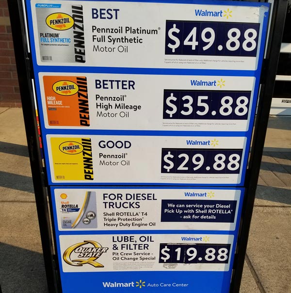 Comparing Walmart Oil Change Prices to Other Oil Change Places