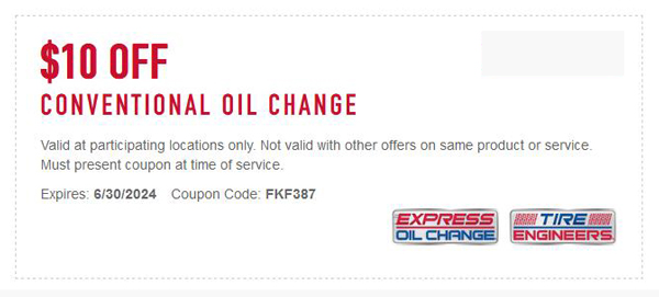 Express Oil Change $10 Off Coupon