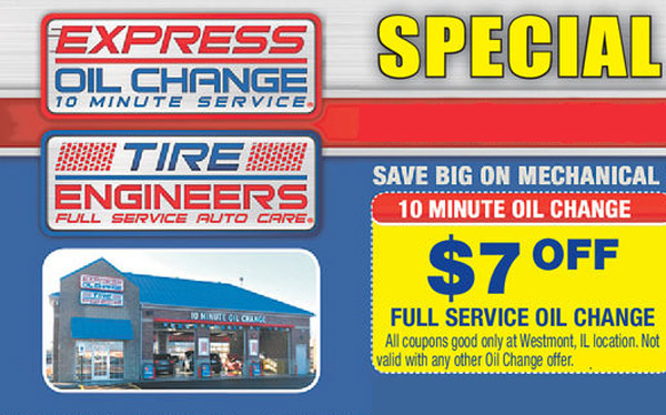 Express Oil Change $7 Off Coupon