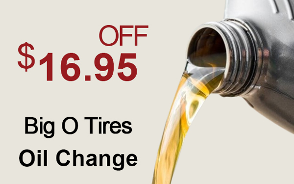 big o tires $16.95 oil change coupon