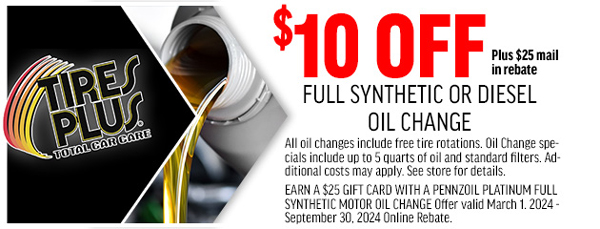 Tires Plus Oil Change Coupons 10 off