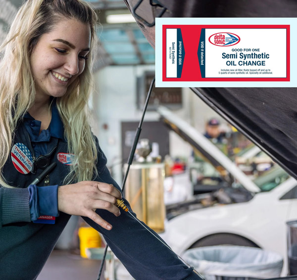 delta sonic oil change semi-synthetic price